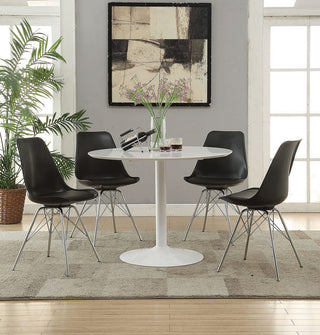 Metal Round Dining Table, White