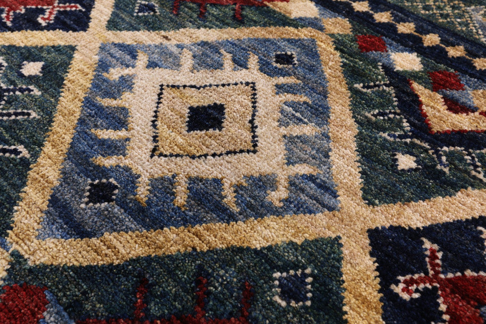 8' 0" X 9' 9" Southwest Navajo Gabbeh Hand Knotted Wool Rug Q11176