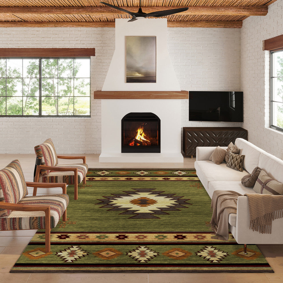 Indoor/Outdoor Phoenix PH4 Cactus Machine Washable 10' x 14' Rug