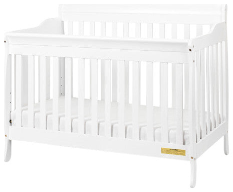 Baby Mile Eve 4-in-1 Convertible Crib With Guardrail, White