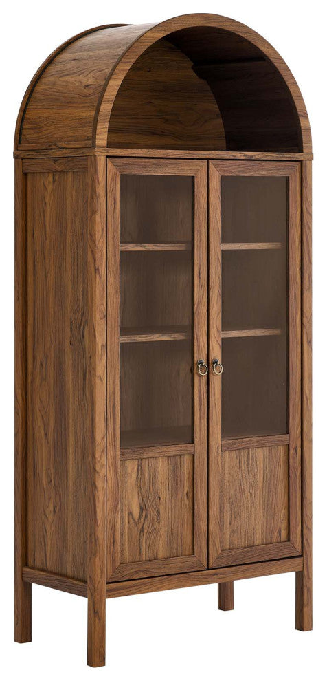 Tessa Tall Storage Display Cabinet - Walnut
