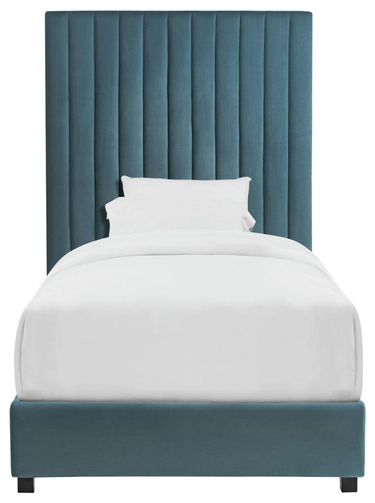 TOV Furniture Arabelle Sea Blue Bed in Twin