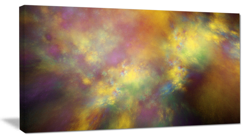 Perfect Yellow Starry Sky, Abstract Canvas Art Print, 32x16