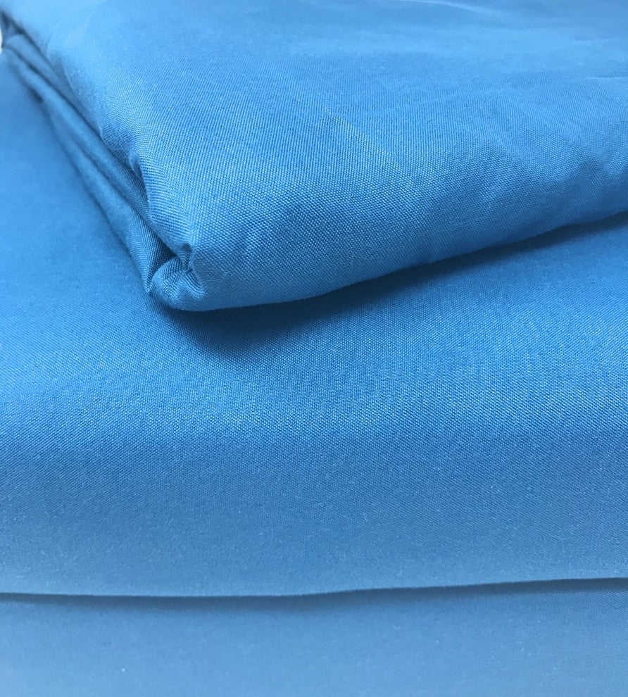 Solid Super Soft Colorful Bed Sheet Sets, Blue, Twin