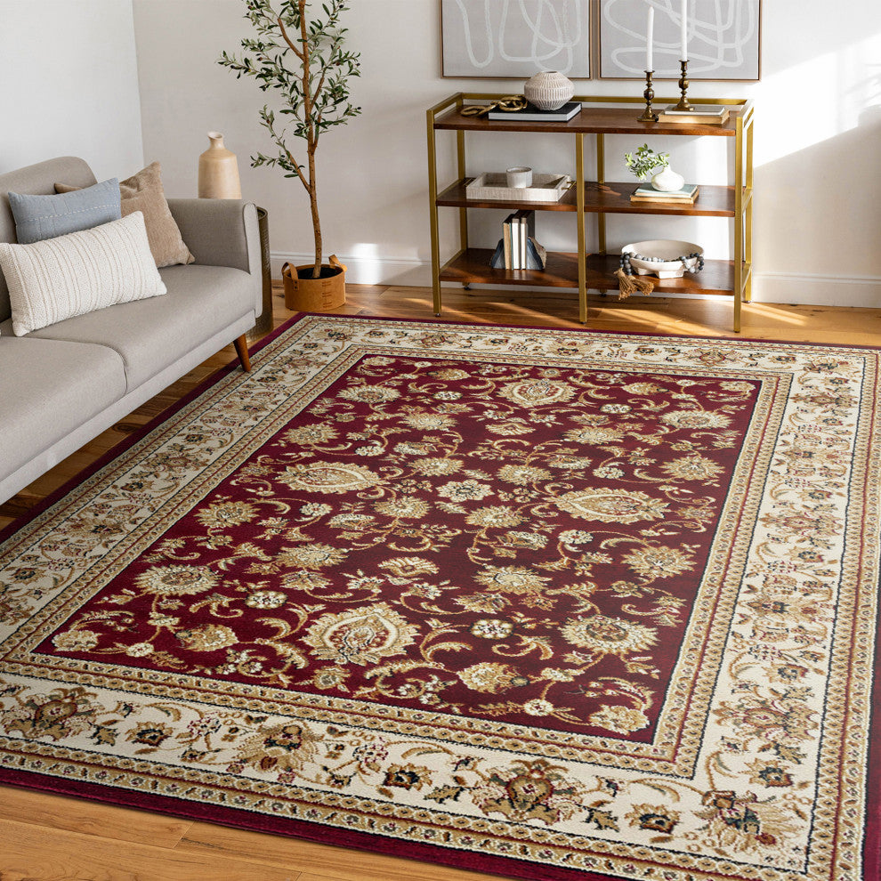 Gabrielle Traditional Oriental Red Rectangle Area Rug, 9' x 12'