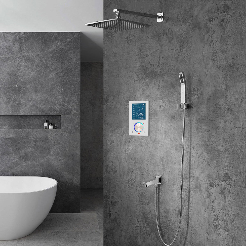 Celing Mounted Fontana Flavia Digital Color Changing LED Rainfall Shower Set