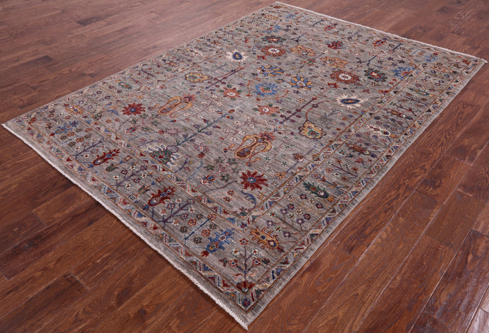 Persian Tabriz Handmade Wool Rug 5' 7" X 7' 10" Q9631