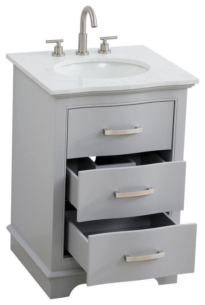 Home Living Knox 24" Single Bathroom Vanity, Grey