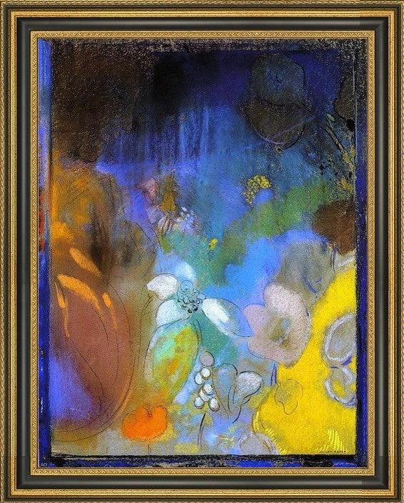 Odilon Redon Woman Profile Flowers