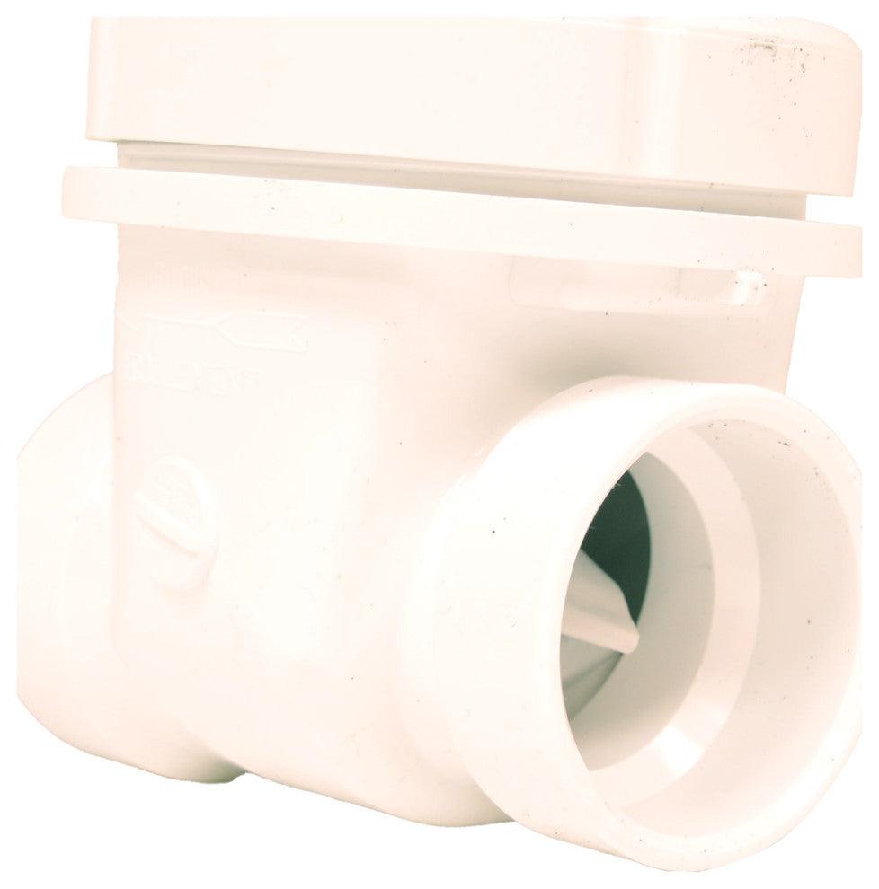 Jones Stephens B04151K 1-1/2" PVC Backwater Valve - White