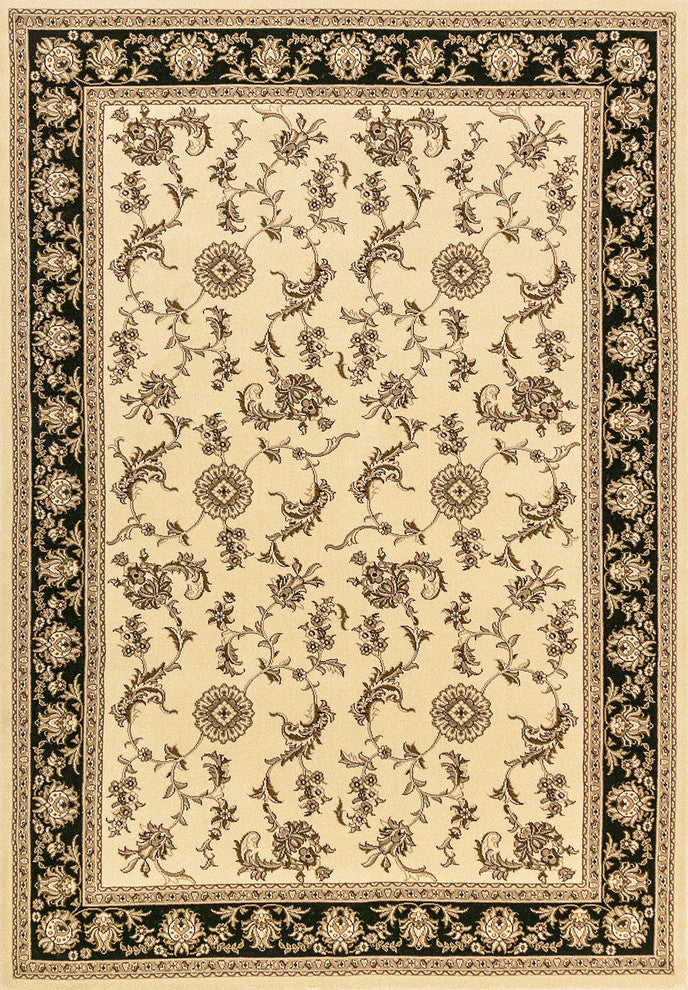 Legacy Ivory And Black Rug, 5'3"x7'7"