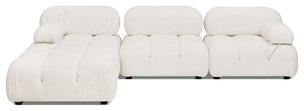 Marcel 109.5" Modular Sectional, Ivory White Boucle