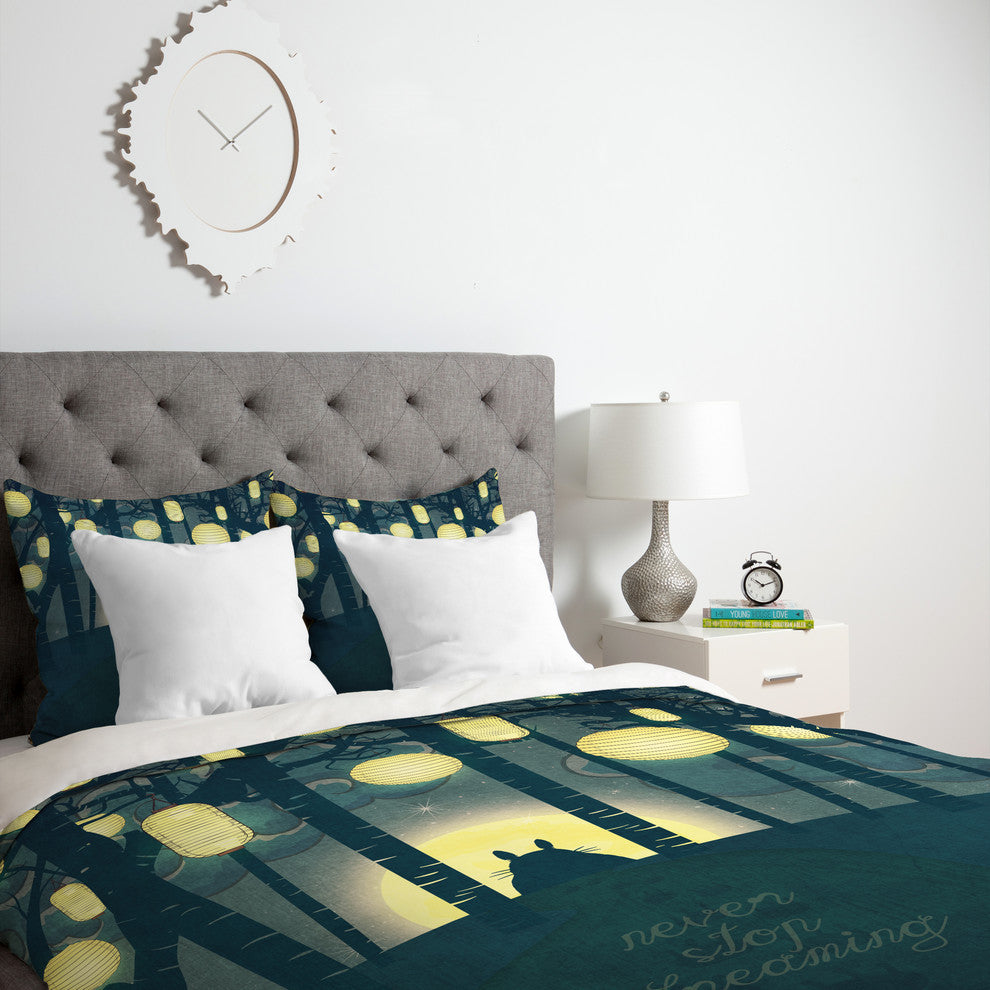 Deny Designs Belle13 Totoros Dream Forest Duvet Cover - Lightweight