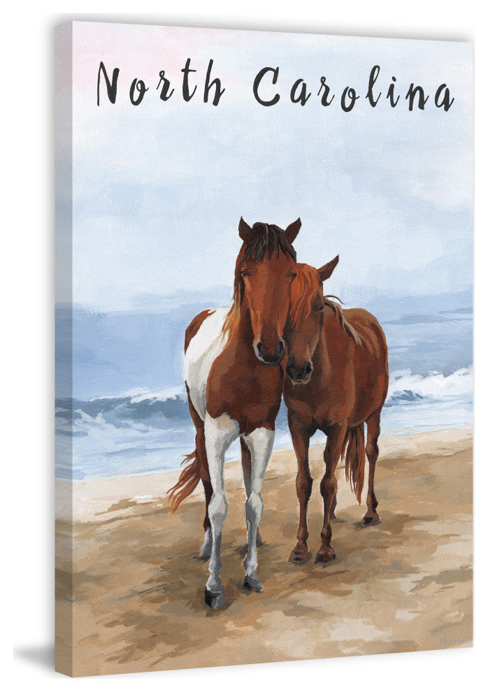 "Beach Horse" Painting Print on Wrapped Canvas, 8x12