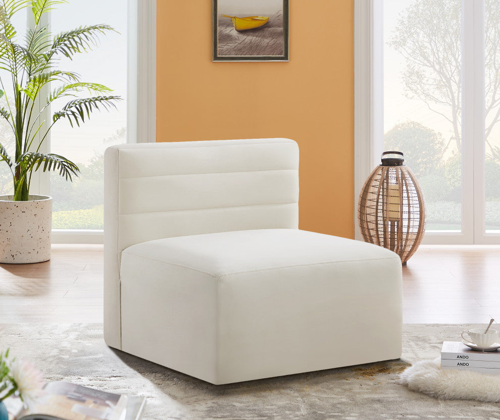 Quincy Modular Component, Cream, Armless Chair
