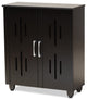 Renley Espresso Brown Finished Wood 2-Door Shoe Storage Cabinet