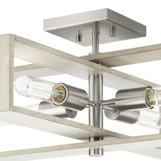 Boundary Collection 24" 4-Lt Semi-Flush Mount Light, Brushed Nickel