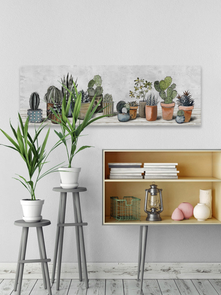 "Succulent Centerpiece" Painting Print on Wrapped Canvas