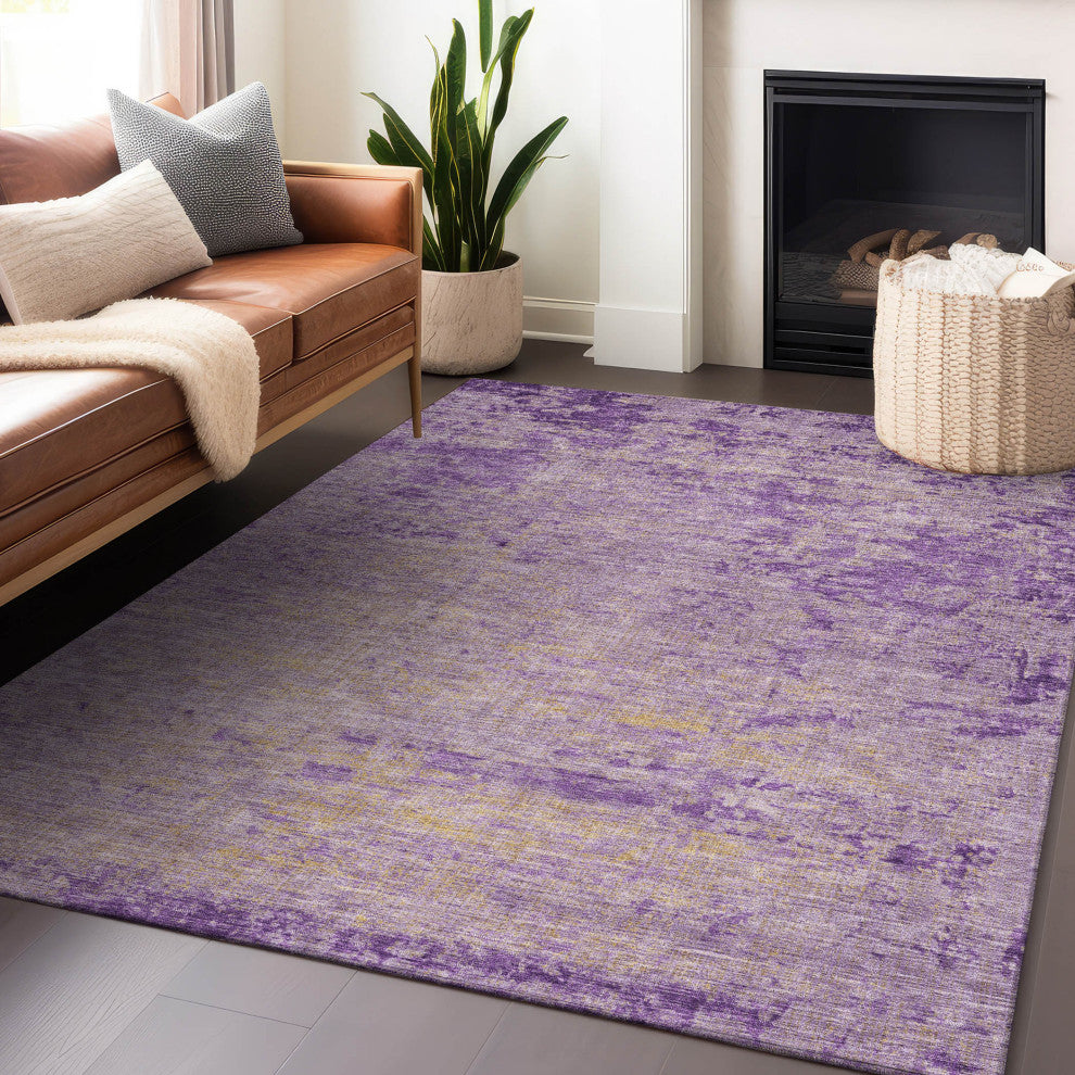 Machine Washable Indoor/Outdoor Chantille ACN1901 Purple 2'6" x 3'10" Rug
