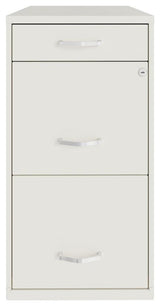 Space Solutions 18in Deep 3 Drawer Metal Organizer File Cabinet Pearl White