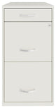 Space Solutions 18in Deep 3 Drawer Metal Organizer File Cabinet Pearl White