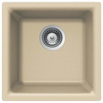 Houzer E-100 Quartztone 15-3/4" Undermount Single Basin Granite - Sand