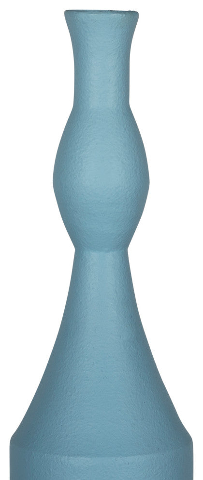 HomeRoots Contemporary Blue Metal Decorative Vase