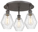 Cindyrella-3 Light 18" Flush Mount-Oil Rubbed Bronze, Seedy Glass Shade