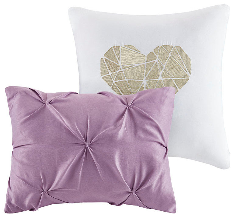Intelligent Design Abby Splash Purple Metallic Comforter Set With Two Pillows
