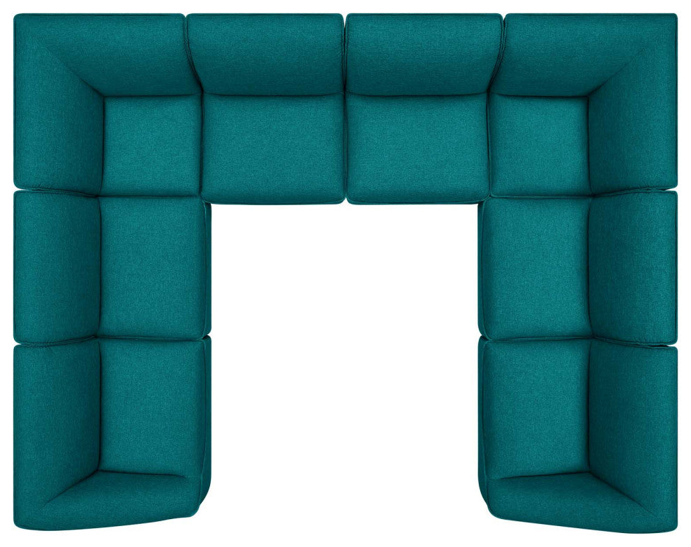 Sectional Sofa Set, Fabric, Teal Blue, Modern, Living Lounge Hotel Hospitality