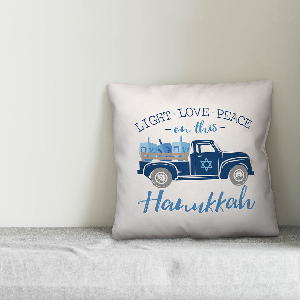 Hanukkah Truck 18"x18" Throw Pillow