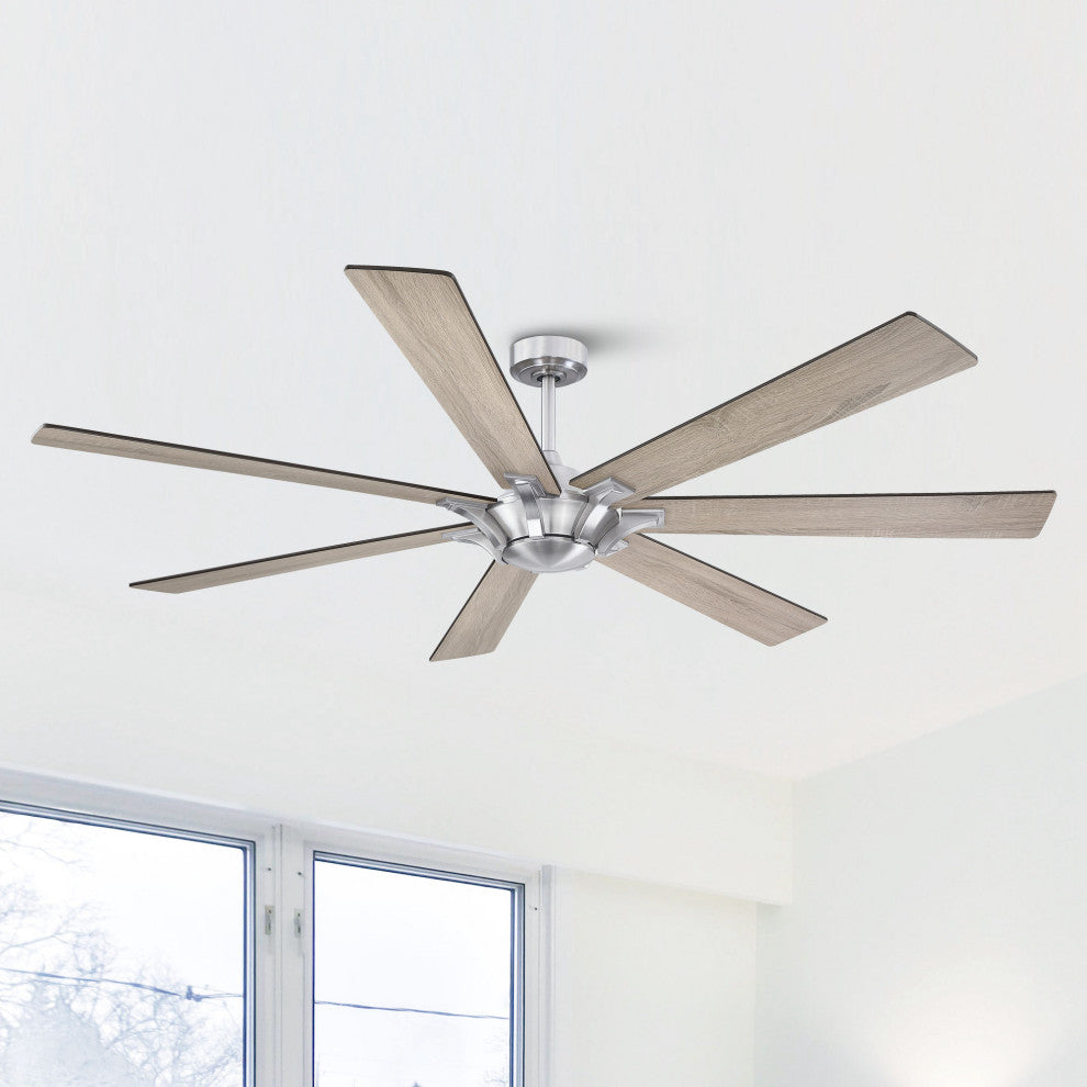 Whose Lamp 72-inch Large Ceiling Fan with Remote Control, Brushed Nikel
