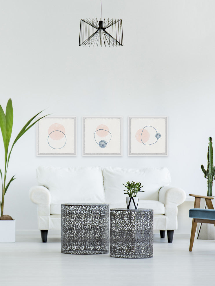 Three Orbiting Circles Triptych, 96"x32"