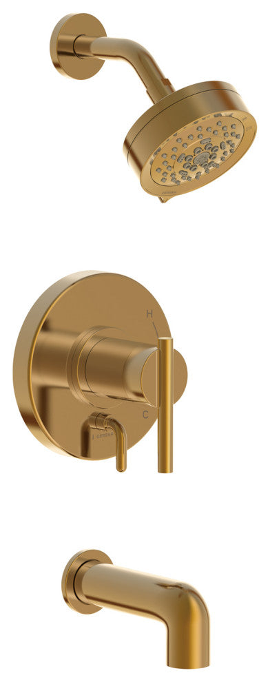 Parma Tub & Shower Trim Kit w/ Diverter on Valve 1.75gpm, Brushed Bronze