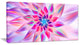 Huge Pink Blue Fractal Flower, Floral Canvas Art Print, 32"x16"