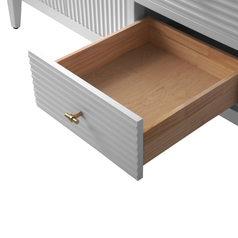 Vanity Art Freestanding Vanity, White, 72", Double Sink, Golden Brushed