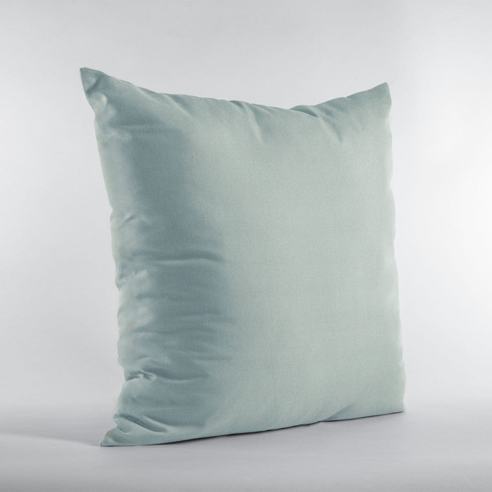 Aqua Solid Shiny Velvet Luxury Throw Pillow, Double sided 20"x36" King