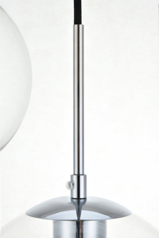 Midcentury Modern Chrome And Clear 7-Light Pendant