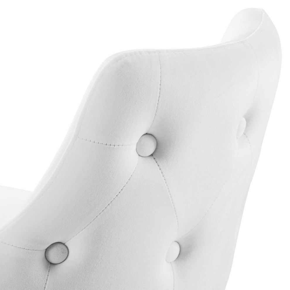 Counter Stool Chair, Set of 2, Velvet, White, Modern, Bar Cafe Bistro Restaurant