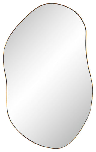 Noria 45" Tall Irregular Rectangular Oval Mirror, Burnished Brass