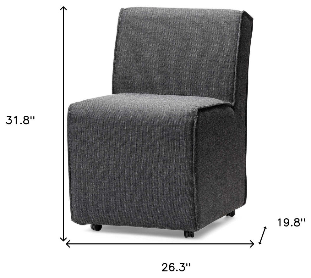 Gray Upholstered Fabric Side Chairs, Set of 2