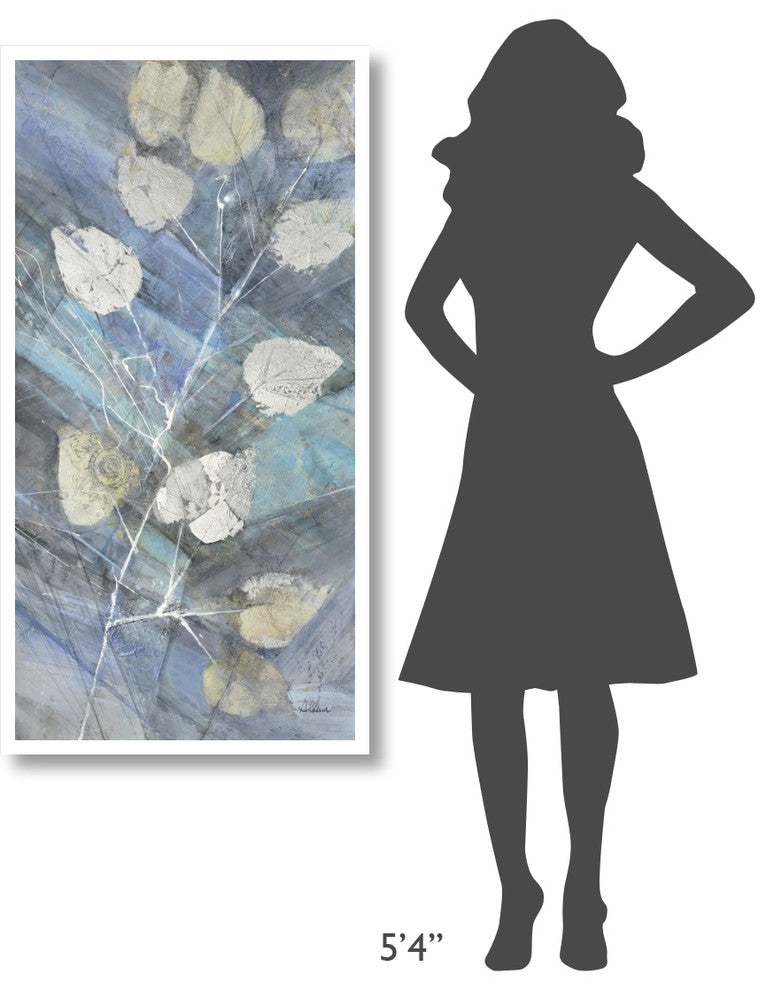 "Silver Leaves II" Digital Paper Print by Albena Hristova, 26"x50"