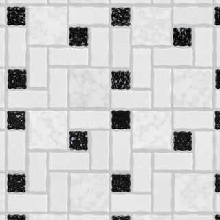 Academy White and Black Porcelain Floor and Wall Tile