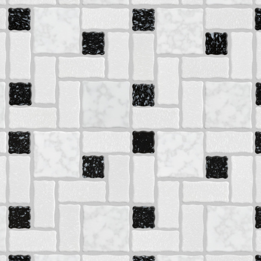 Academy White and Black Porcelain Floor and Wall Tile