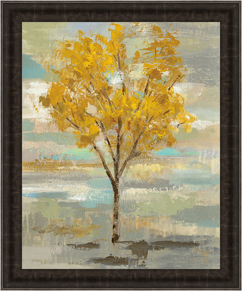 Golden Tree And Fog I' Framed Fine Art, 19.5x23.5"