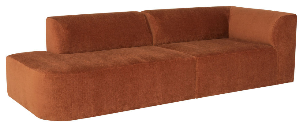 Isla Terracotta Fabric Triple Seat Sofa, HGSC839