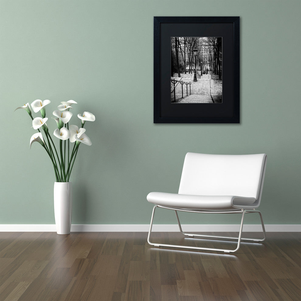 Philippe Hugonnard 'Staircase Montmartre', Black Frame, Black Mat, 20x16