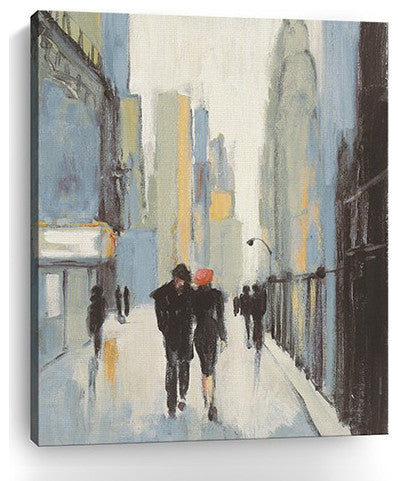 20" x 16" Watercolor Walk, the City Canvas Wall Art