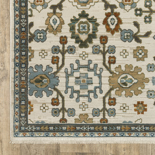 Keller Traditional Floral Ivory/ Multi Area Rug, 9'10" x 12'10"