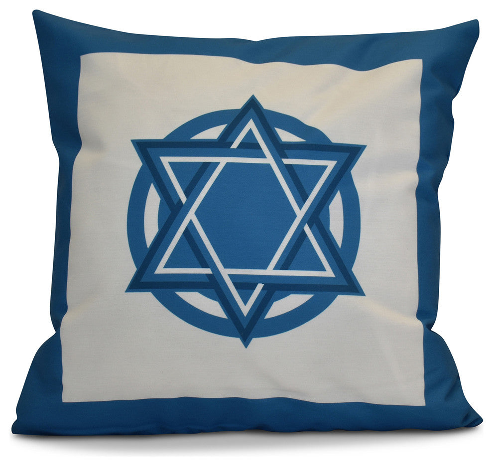 Decorative Holiday Pillow Geometric, Teal, 18"x18"